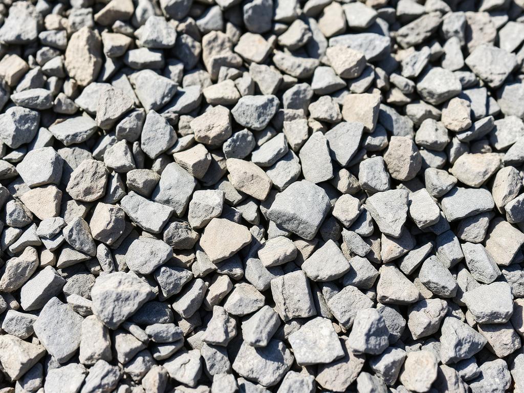 Angular crushed stone graded for driveways and drainage