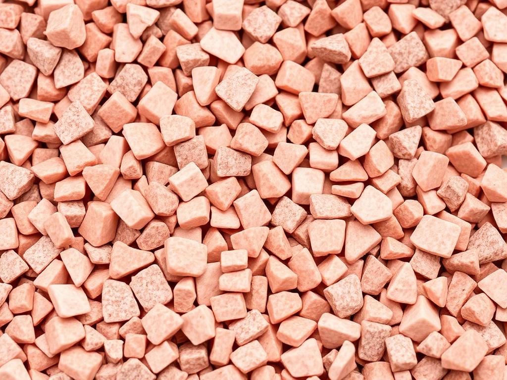Soft pink granite gravel chippings in a garden path setting