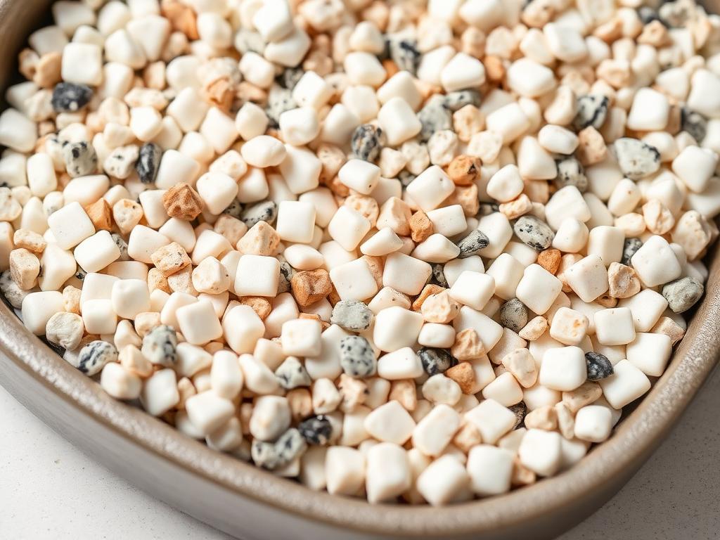 Mixed white and coloured terrazzo chips graded for architectural use